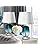 DwellGlow: Table Lamp Set of 2 Touch Control, Modern Coastal Teal Glass Bedside Lamp with 2 USB Ports, 3-Way Dimmable Beach Nightstand Lamps with White Fabric Shade for Living Room, Bedroom (LED Bulbs Included)