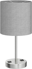 DwellGlow: Touch Table Lamps for Bedroom Set of 2, Bedside Nightstand Lamps with USB Port and Power Outlet, 3 Way Dimmable White Lamp for Living Room Nursery Room, Warm White Bulbs Included