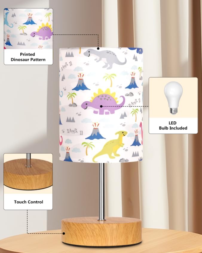 DwellGlow: Touch Table Lamps for Bedroom Set of 2, Bedside Nightstand Lamps with USB Port and Power Outlet, 3 Way Dimmable White Lamp for Living Room Nursery Room, Warm White Bulbs Included