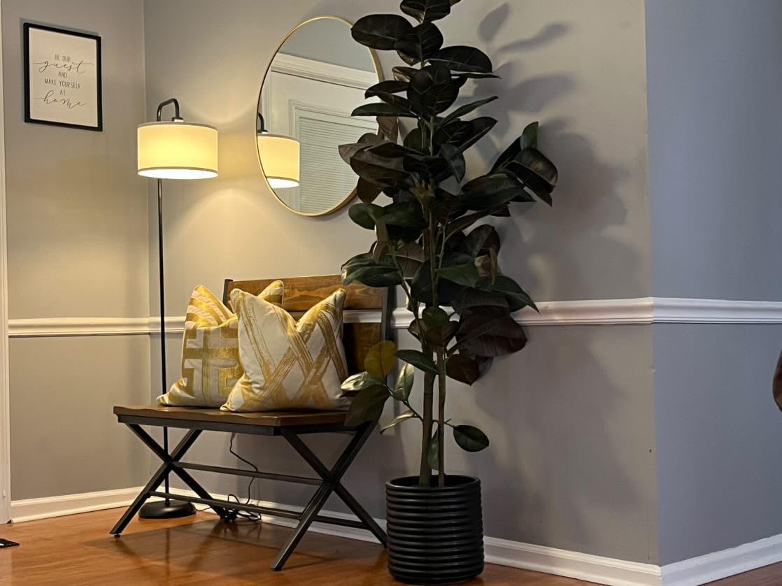 DwellGlow: LED Floor Lamp for Living Room, 3 Color Temperature, with Foot Switch, 9W Bulb Included, Oil Rubbed Bronze