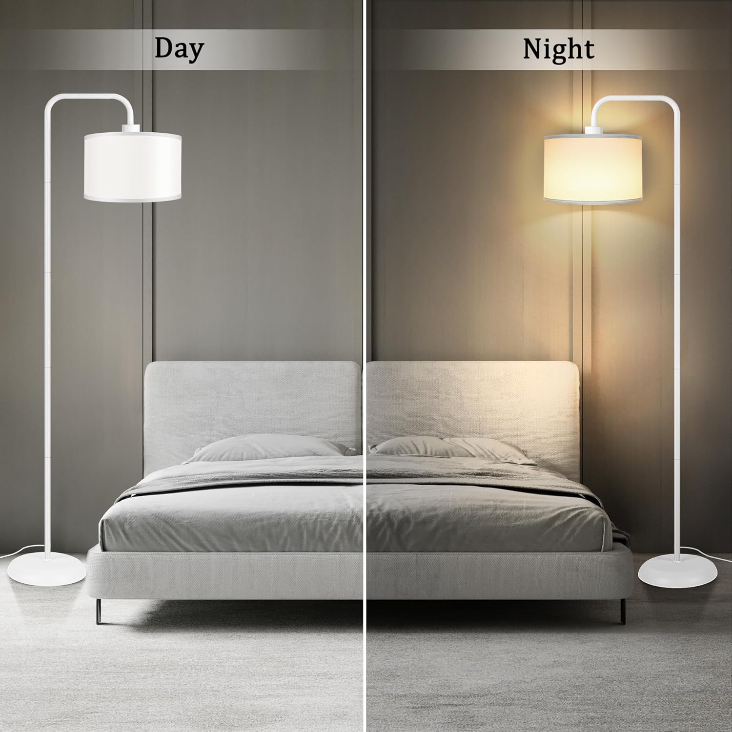 DwellGlow: LED Floor Lamp for Living Room, 3 Color Temperature, with Foot Switch, 9W Bulb Included, Oil Rubbed Bronze