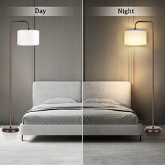 DwellGlow: LED Floor Lamp for Living Room, 3 Color Temperature, with Foot Switch, 9W Bulb Included, Oil Rubbed Bronze